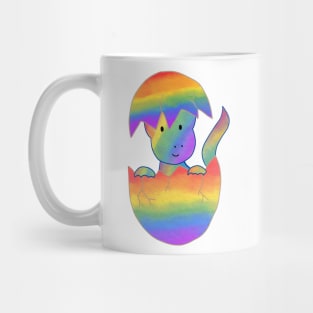 Pride Dinosaur Hatching from a Pride Rainbow Egg Mug